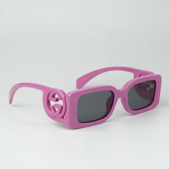 NEW Gucci GG1325S 006 Pink Grey Rectangle Unisex Sunglasses GG 1325S